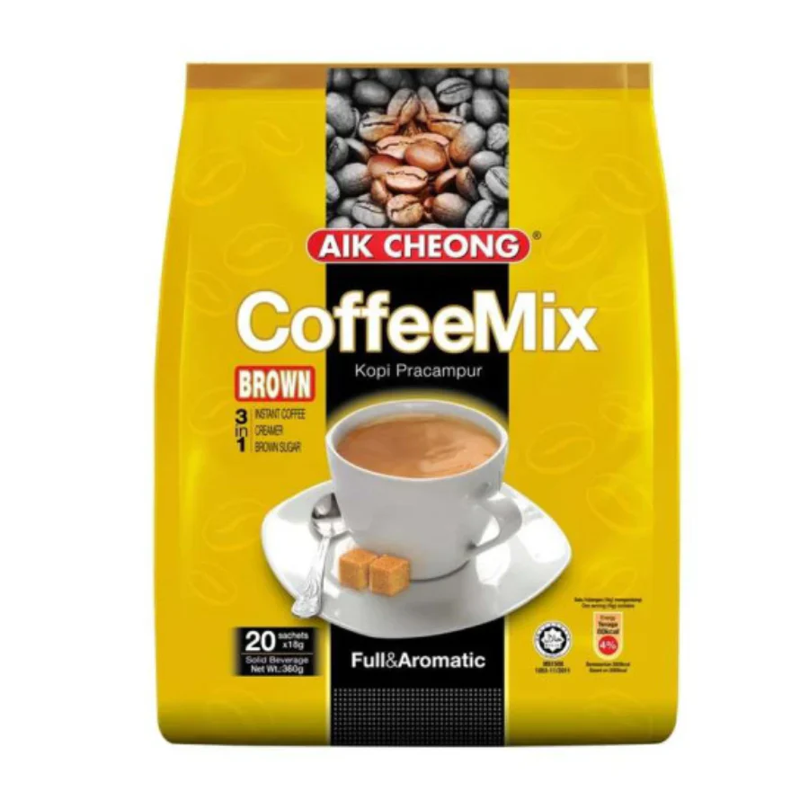 Aik Cheong Brown 3 in 1 Instant Coffee 20 Sachets