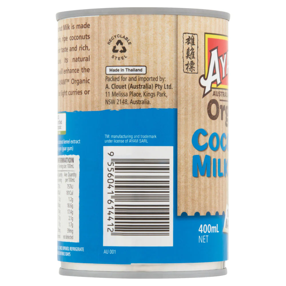 Ayam Organic Coconut Milk 400ml - Image 2