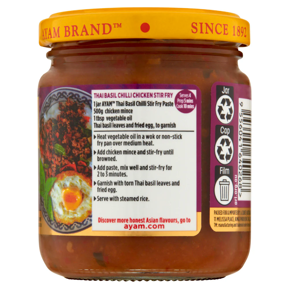 Ayam Thai Basil Chilli Paste 185g - Image 3