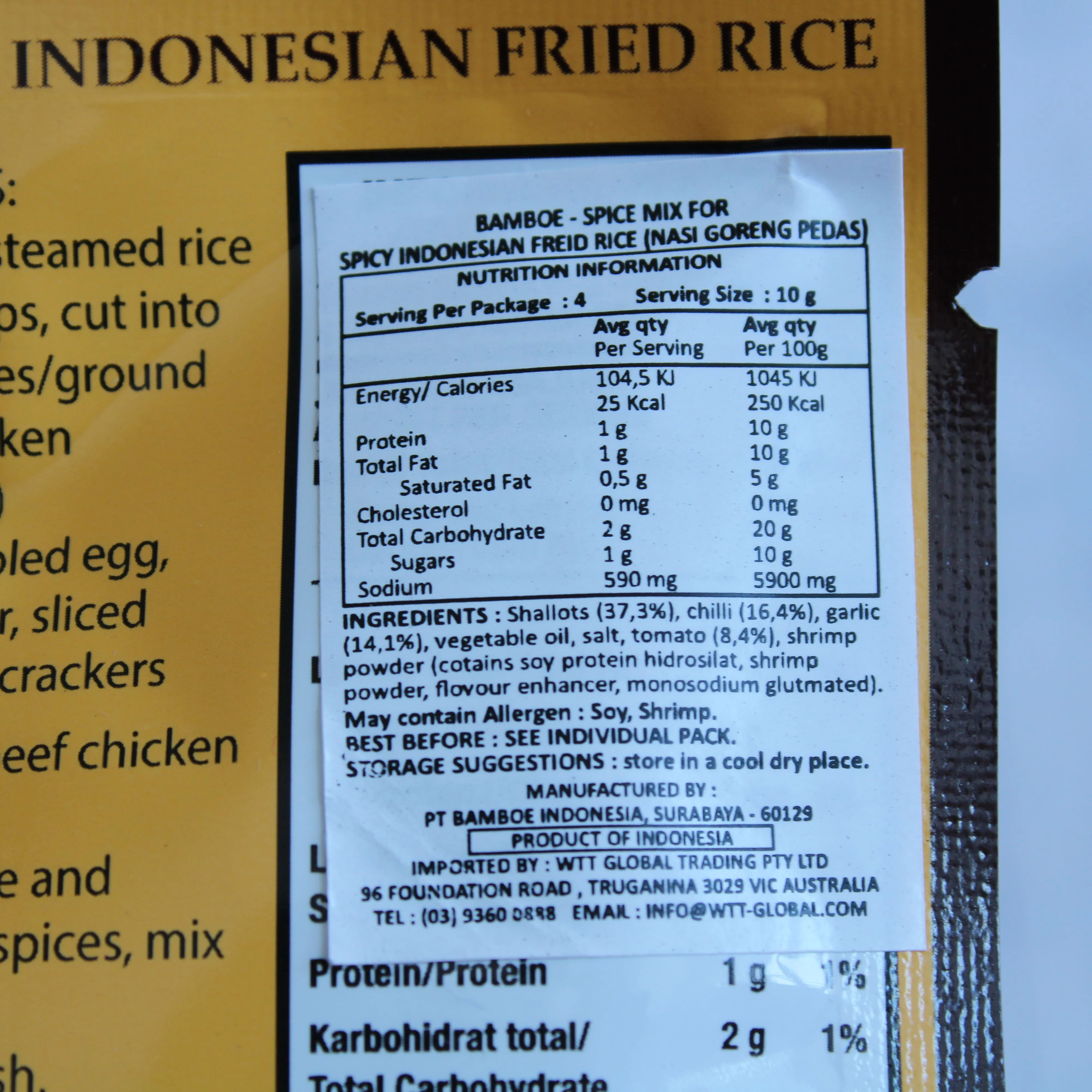 Bamboe Indonesian Nasi Goreng Fried Rice Sauce 40g - Image 3