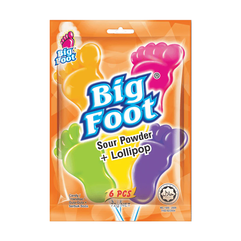 Big Foot Sour Powder Lollipop 72g