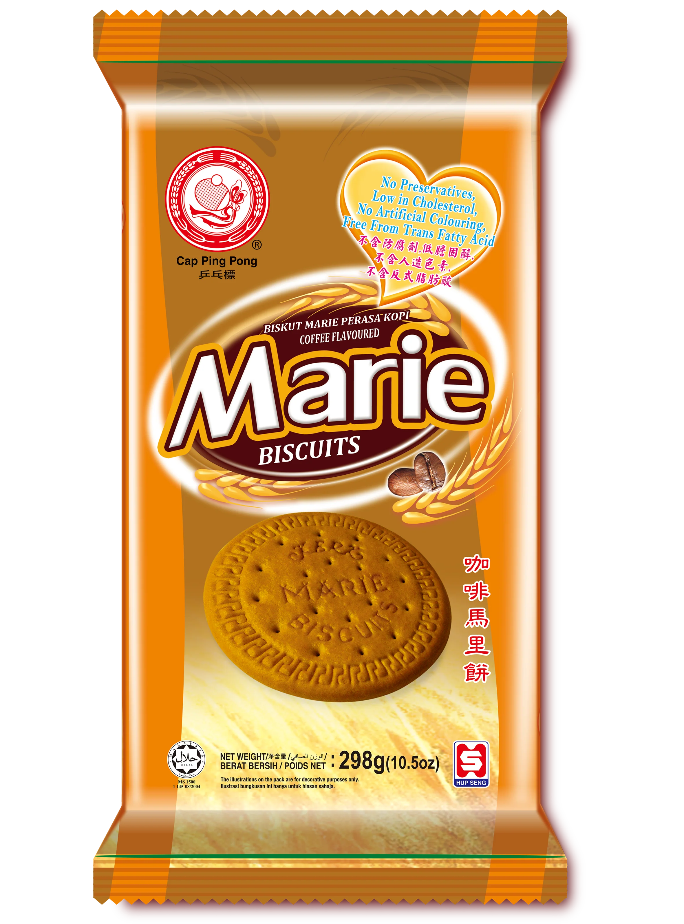 Cap Ping Pong Marie Coffee Flavoured Biscuits 298g