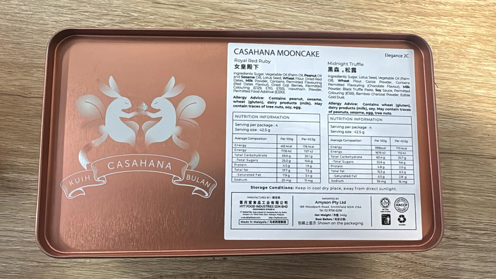Casa Hana Royal Red Ruby & Midnight Truffle Mooncake 2 Pieces - Image 2