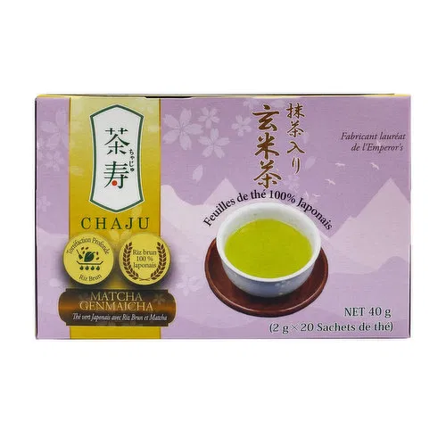 Chaju Genmaicha Japanese Green Tea with Brown Rice and Matcha 2g*20 tea bags