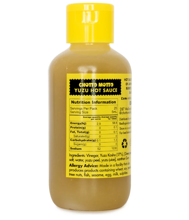 Chotto Motto Yuzu Hot Sauce 125ml - Image 2