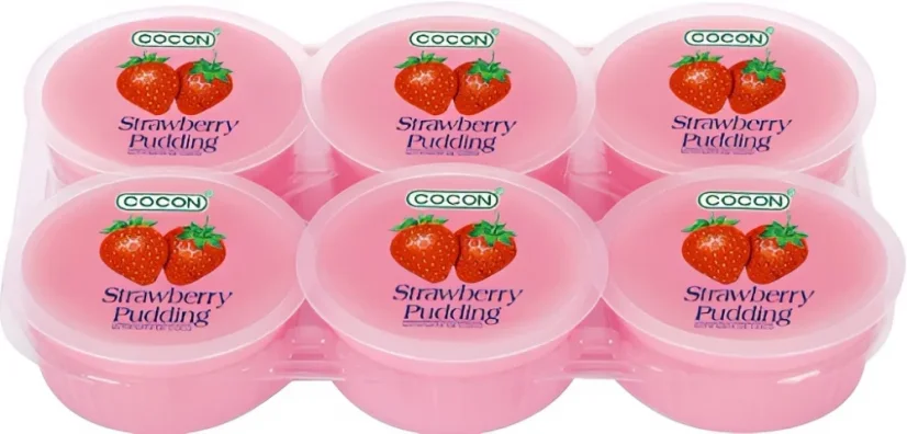Cocon Strawberry Flavoured Jelly Pudding with Coconut Jelly 6x80g (Best Before: 09-04-2027)