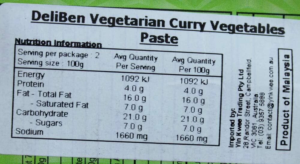 Deliben Vegetarian Curry Vegetables Paste 200g - Image 3