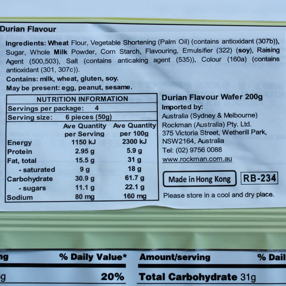 Garden Durian Flavoured Cream Wafers 200g (Best before: 30-12-2026) - Image 4