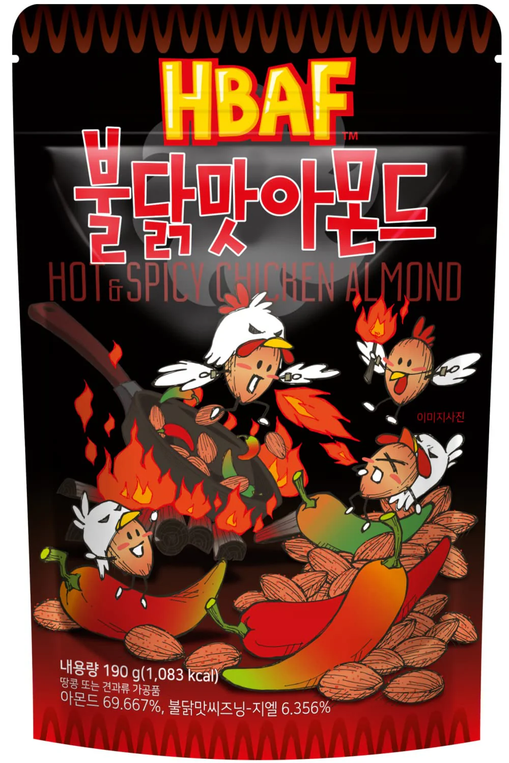Gilim Hot and Spicy Chicken Almond 190g (Best Before: 04-12-2026)