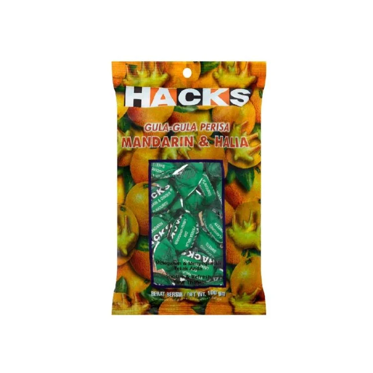 Hacks Gula Gula Mandarin & Ginger Flavour Candy 100g