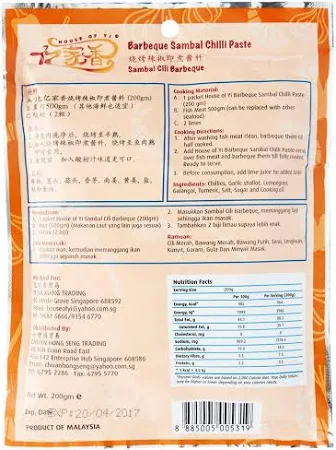 House of Yi BBQ Sambal Chilli Paste 200g - Image 2