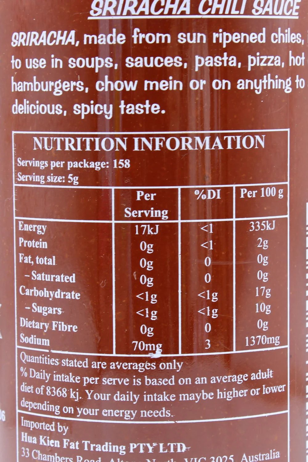 Huy Fong Sriracha Chili Sauce 793g - Image 4