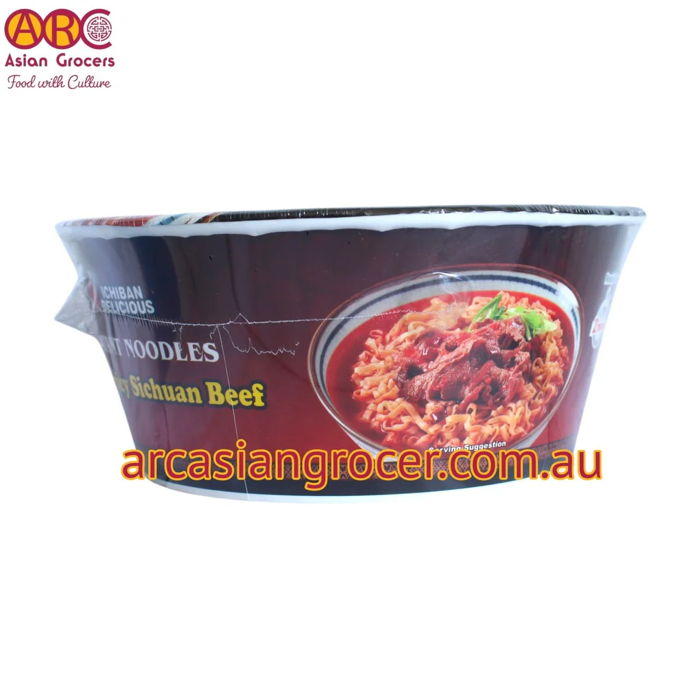 Ichiban Delicious Spicy Sichuan Beef Instant Noodles 185g - Image 3