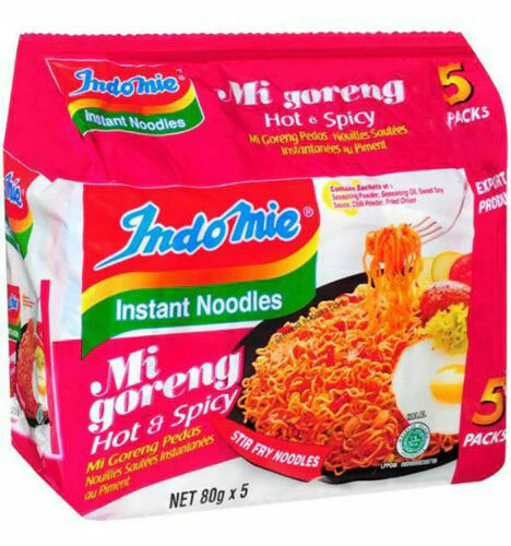 Indomie Mi Goreng Hot & Spicy Flavour Instant Noodle 5 Pieces (Best Before: 03-04-2027)