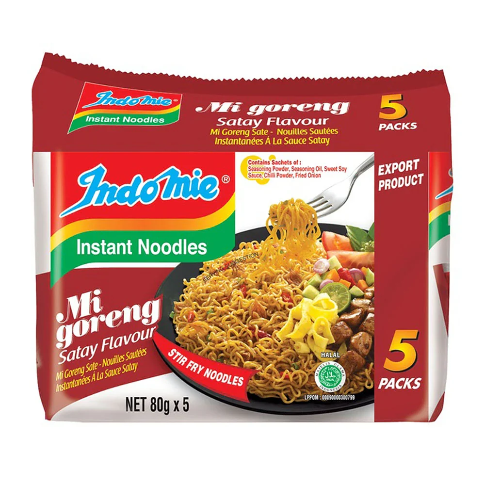 Indomie Mi Goreng Satay Flavour Instant Noodles 5 Packs (Best Before: 17-03-2027)