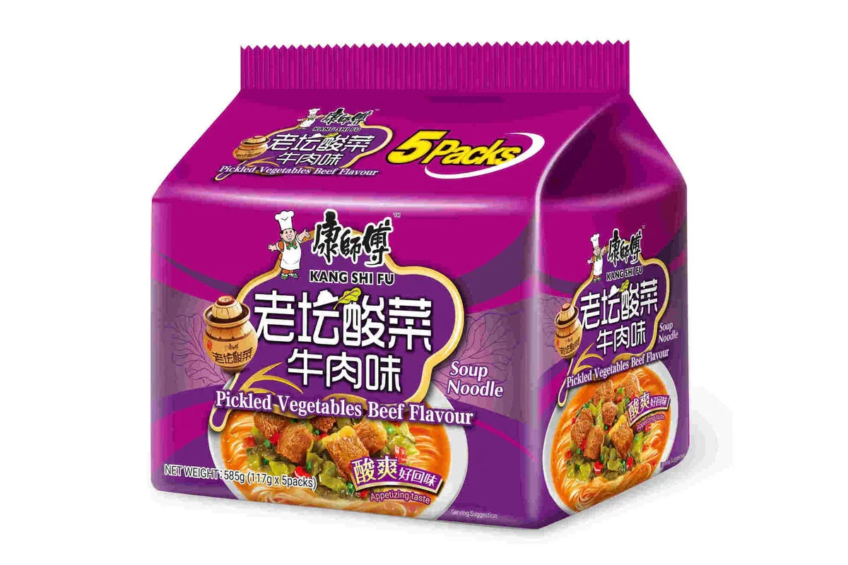 Kang Shi Fu Pickled Vegetables Beef Flavour Instant Noodles 5 Packs