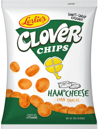 Leslie's Clover Chips Ham & Cheese Flavour Corn Snacks 145g