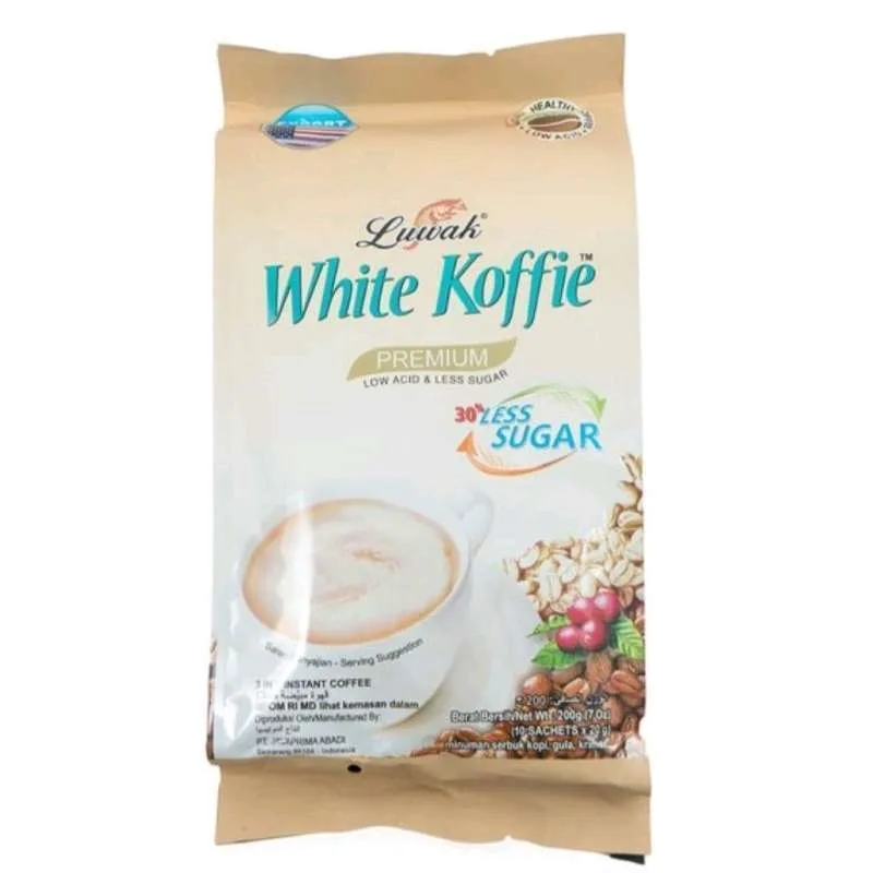Luwak White Koffie Premium Less Sugar 19 Sachets