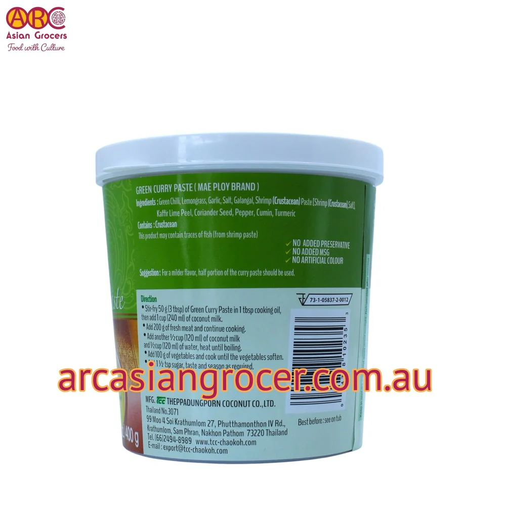 Mae Ploy Thai Green Curry Paste 400g - Image 2