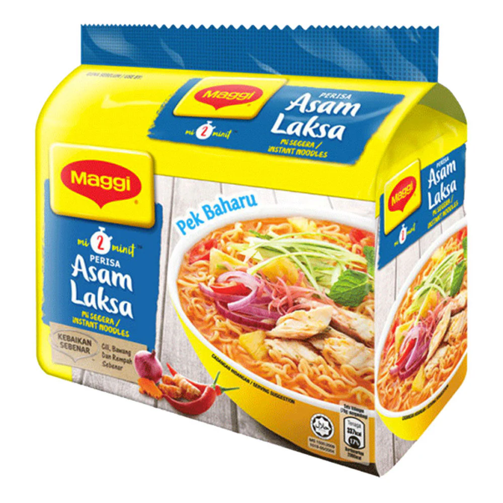 Maggi Perisa Assam Laksa Flavour Instant Noodles 5 Packs (Best Before: 30-10-2026)