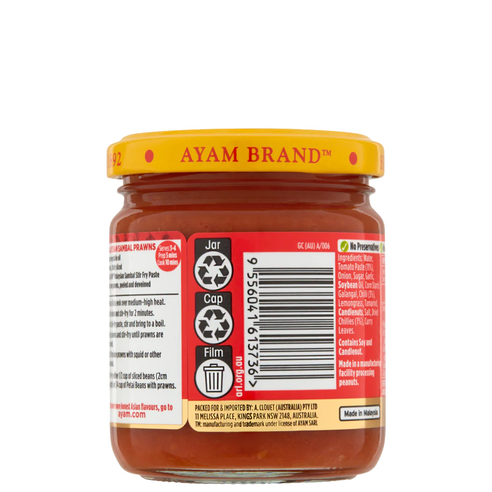 Ayam Malaysian Sambal Paste 185g - Image 3