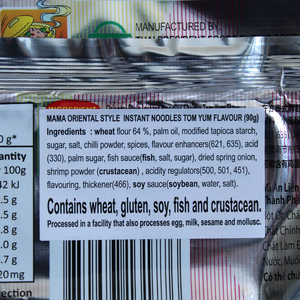 Mama Shrimp Tom Yum Flavour Instant Noodles 90g - Image 3