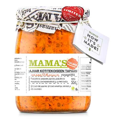 Mama's Ajvar Hot Roasted Red Pepper Spread 550g