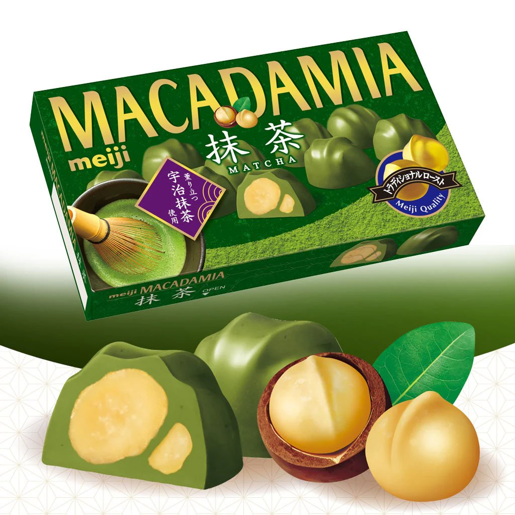 Meiji Matcha Chocolate Macadamia 63g - Image 2