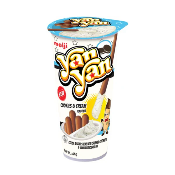 Meiji Yan Yan Cocoa Biscuit Sticks With Crushed Cookies & Vanilla Flavour 44g