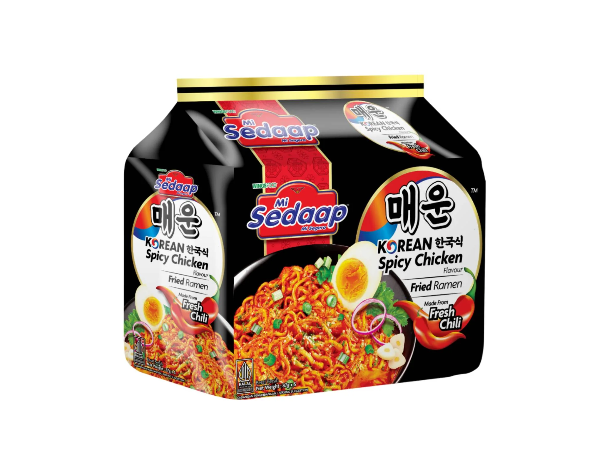 Mi Sedaap Korean Spicy Chicken Fried Ramen 5 Packs