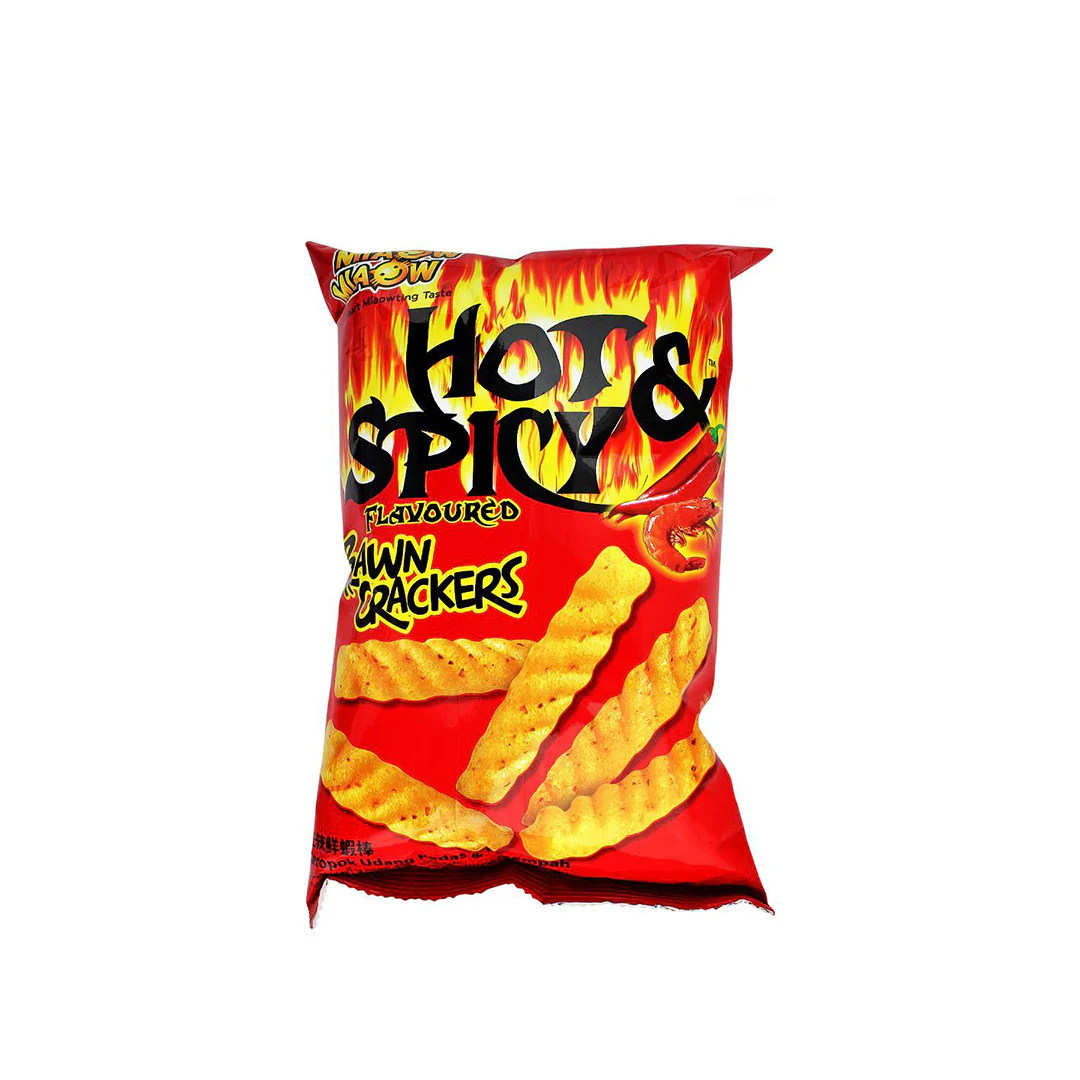 Miaow Miaow Hot & Spicy Prawn Crackers 50g (Best Before: 14-01-2027)