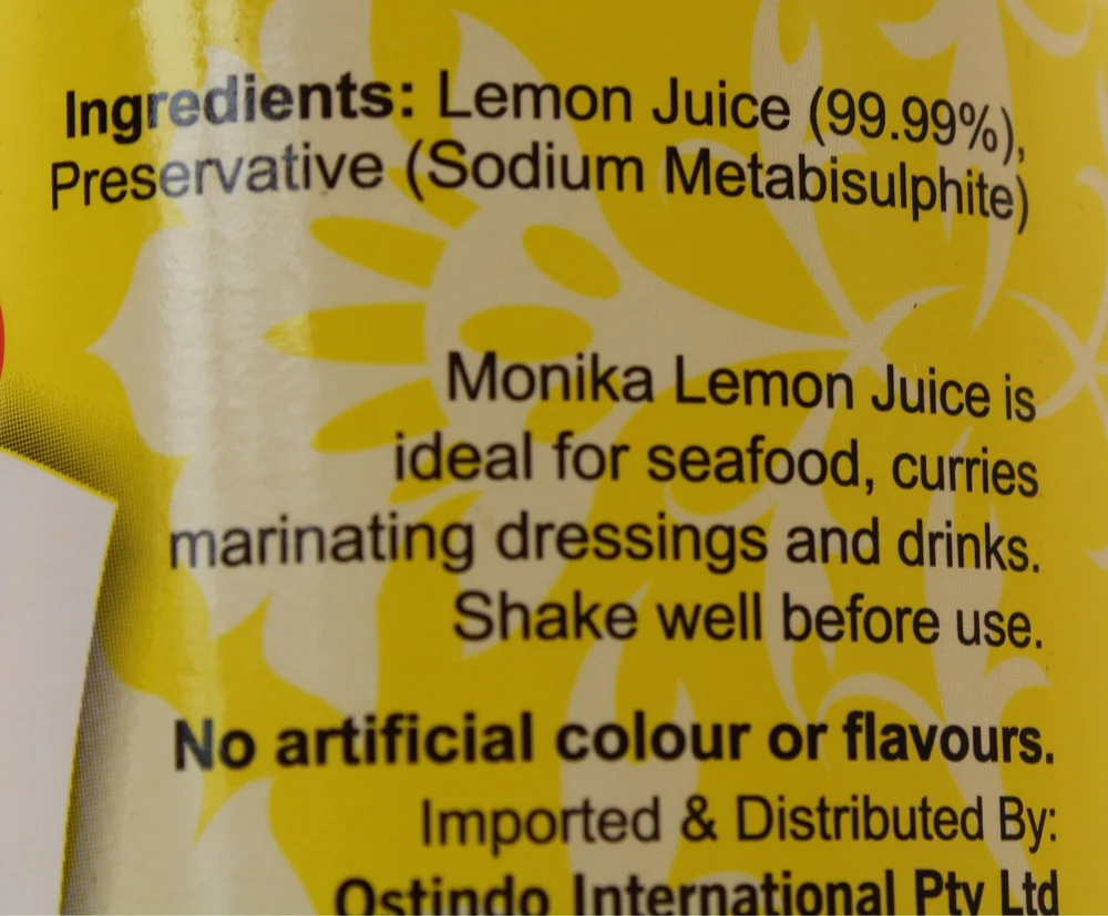 Monika Lemon Juice 250ml - Image 5