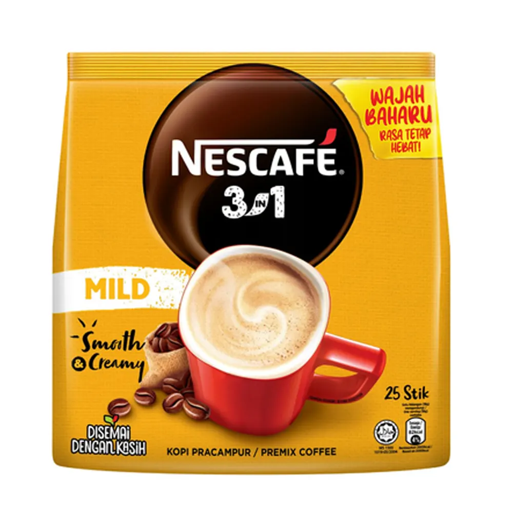 Nescafe 3 In 1 Mild Smooth & Creamy Premix Coffee 25 Sachets (Best Before: 30-04-2027)
