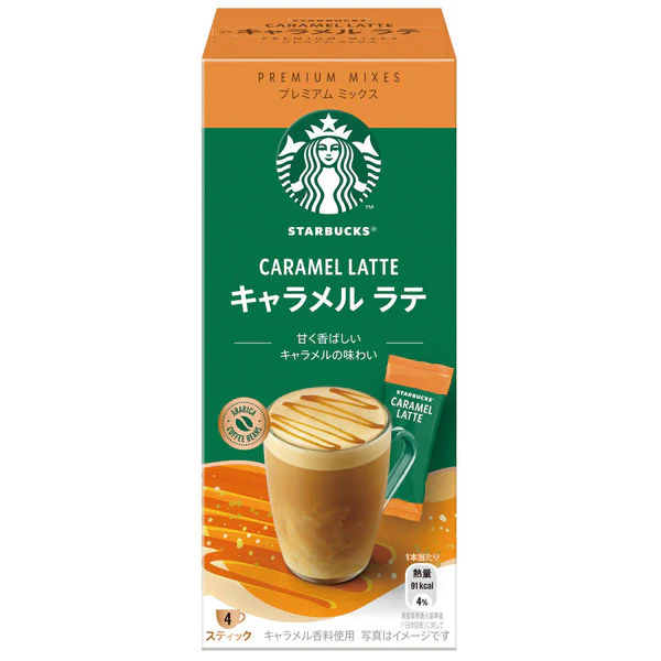 Nestle Japan Starbucks Premium Mix Cafe Caramel Latte Sticks 4 Sticks