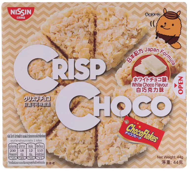 Nissin Crisp Choco Choco Flakes White Chocolate Flavour 44g (Best Before: 03-07-2026)