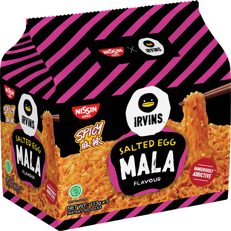 Nissin Mala Salted Egg Flavour Instant Dry Noodles 5 Packs