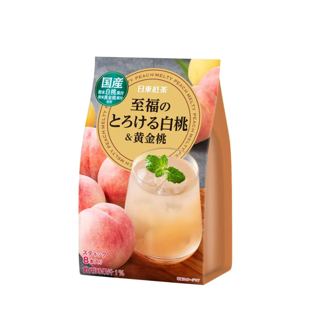 Nittoh Fruit Drink Mix White Peach & Golden Peach Flavour 8 Sticks