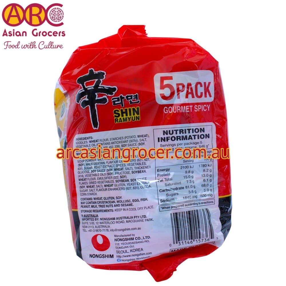Nongshim Shin Ramyun Noodles 5 Packs - Image 3