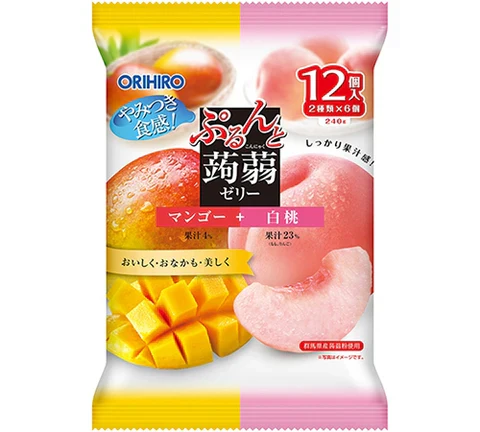 Orihiro Mango & White Peach Konjac Jelly 12 Pieces