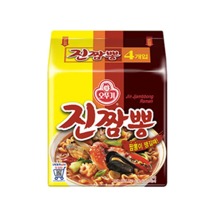 Ottogi Jin Jjambbong Spicy Seafood Instant Noodles 4 Packs