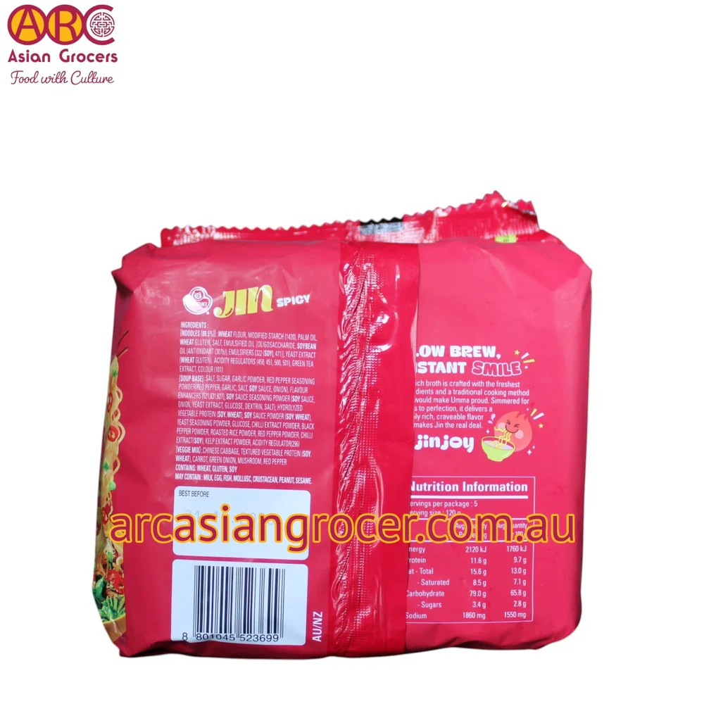 Ottogi Jin Spicy Flavour Ramen Instant Noodles 5 Packs - Image 2