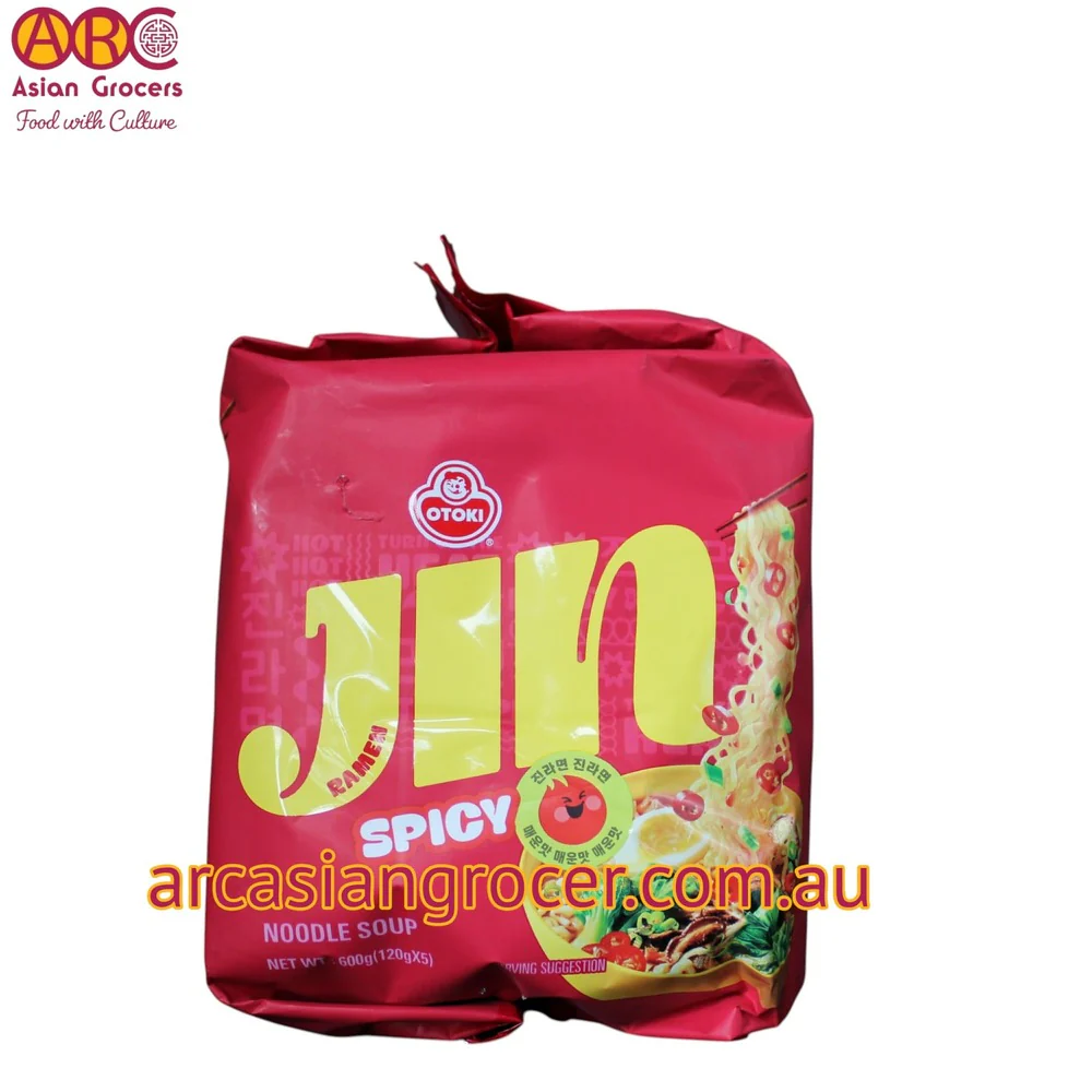 Ottogi Jin Spicy Flavour Ramen Instant Noodles 5 Packs - Image 3