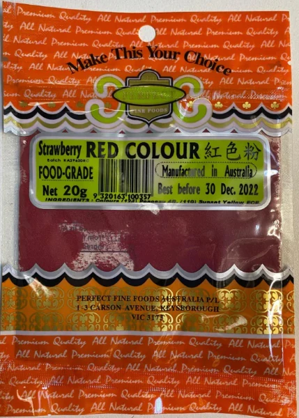 Perfect Fine Foods Strawberry Red Colour 20g