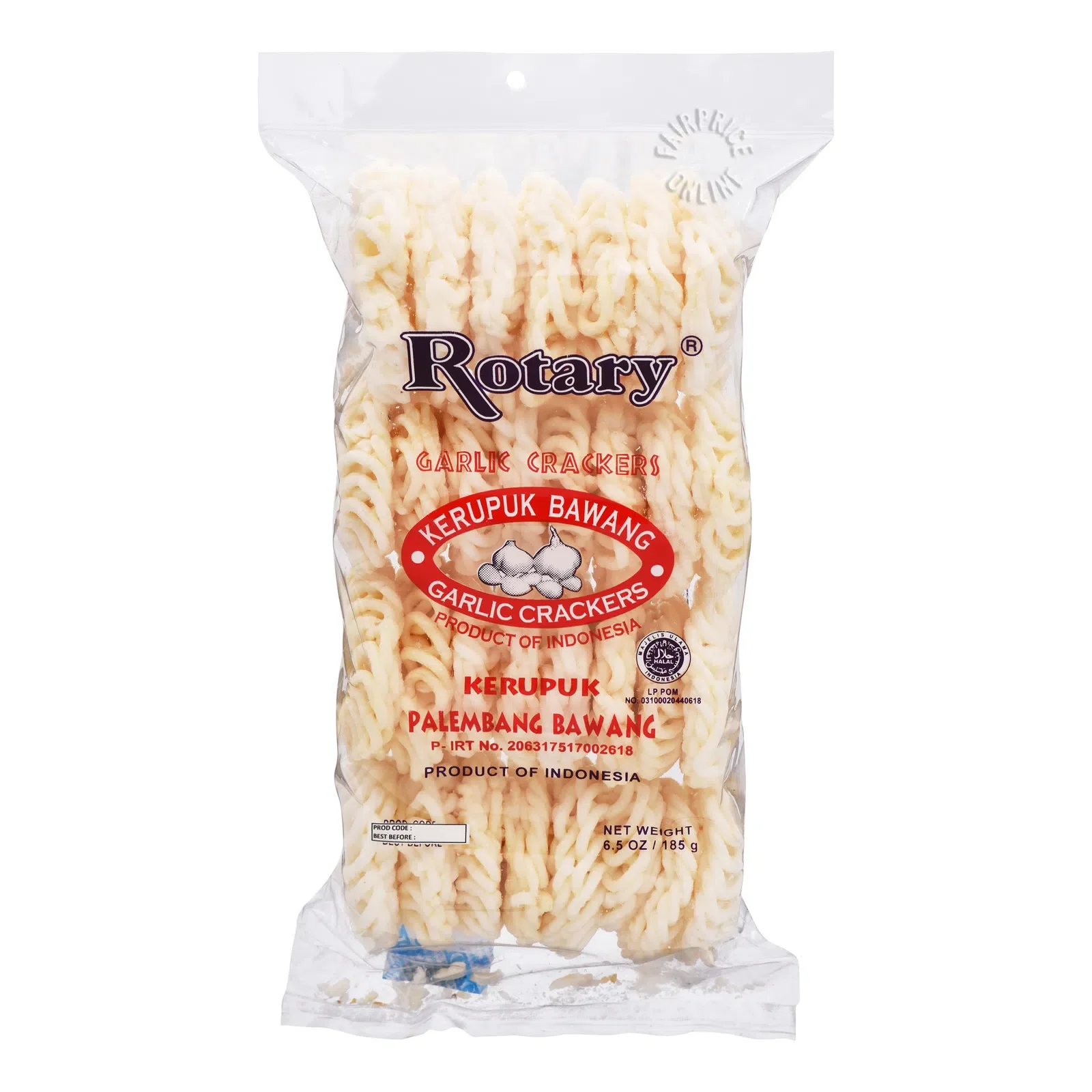Rotary Kerupuk Bawang - Garlic Crackers 185g (Best Before: 05-01-2027)