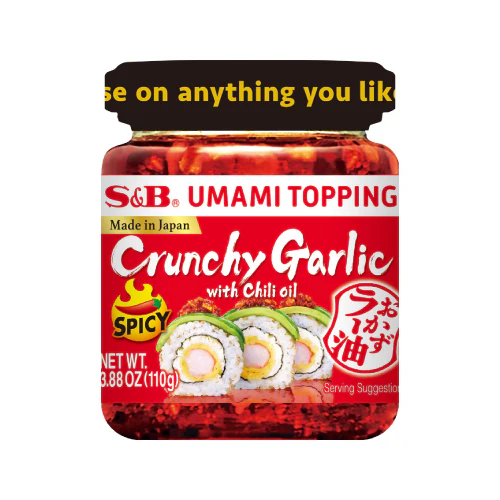 S&B Umami Topping Garlic Spicy with Chilli Oil 110g
