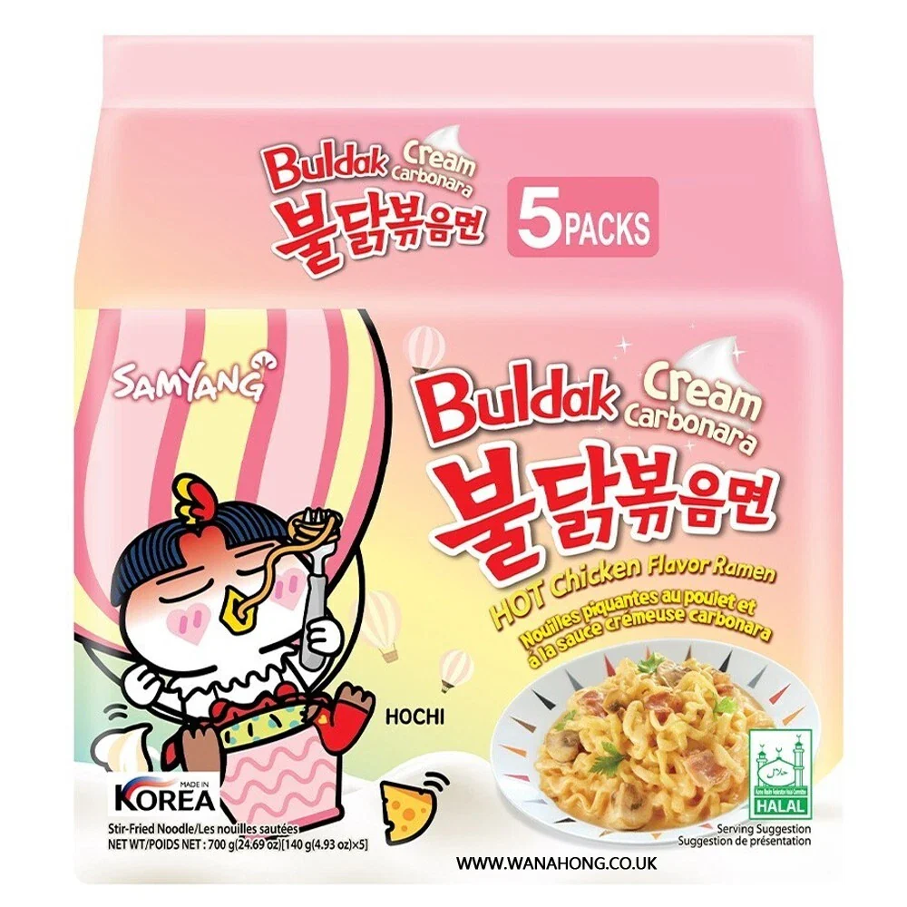 Samyang Buldak Hot Chicken Ramen Cream Carbonara 5 Pack