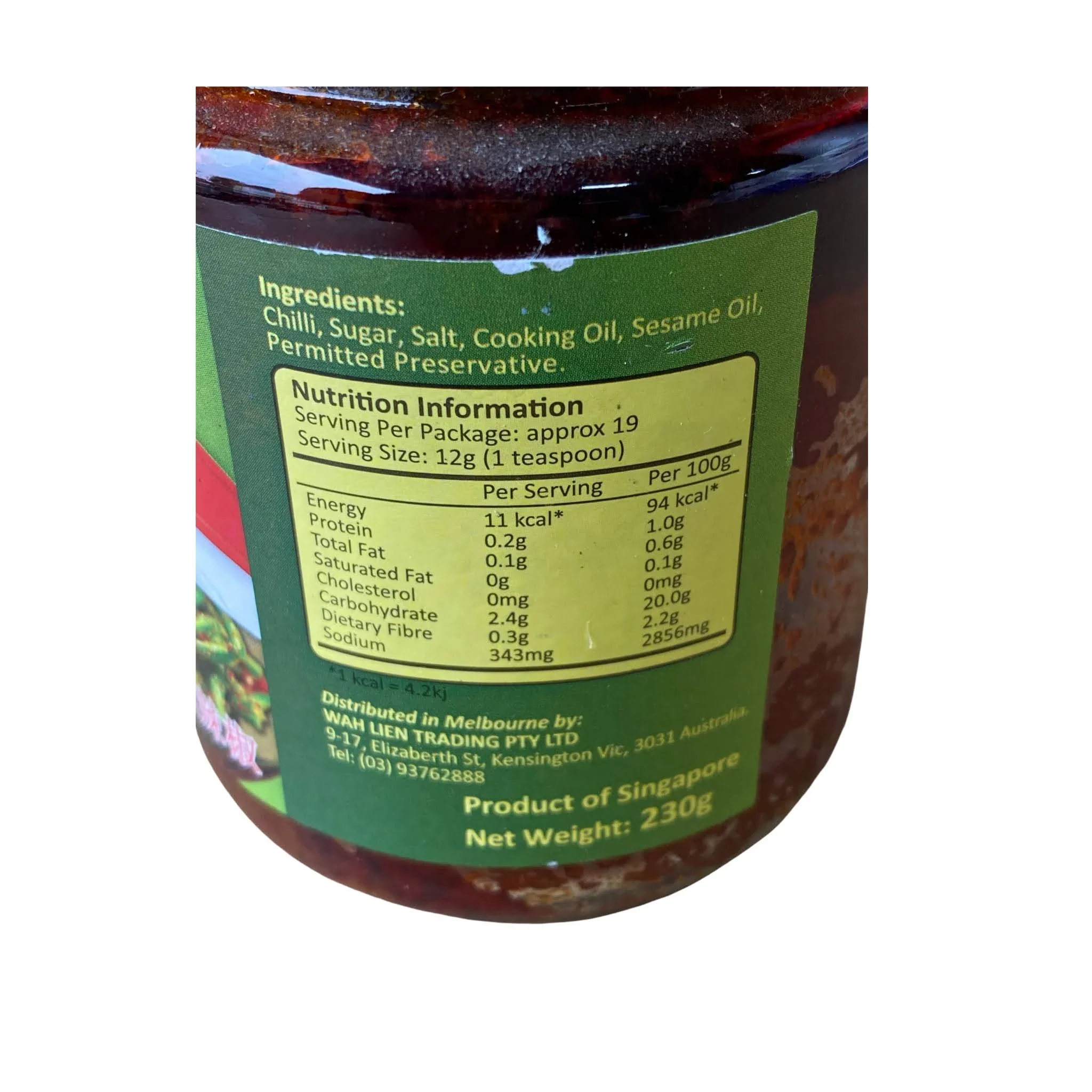 Singlong Vegetarian Sambal Chilli 230g - Image 2