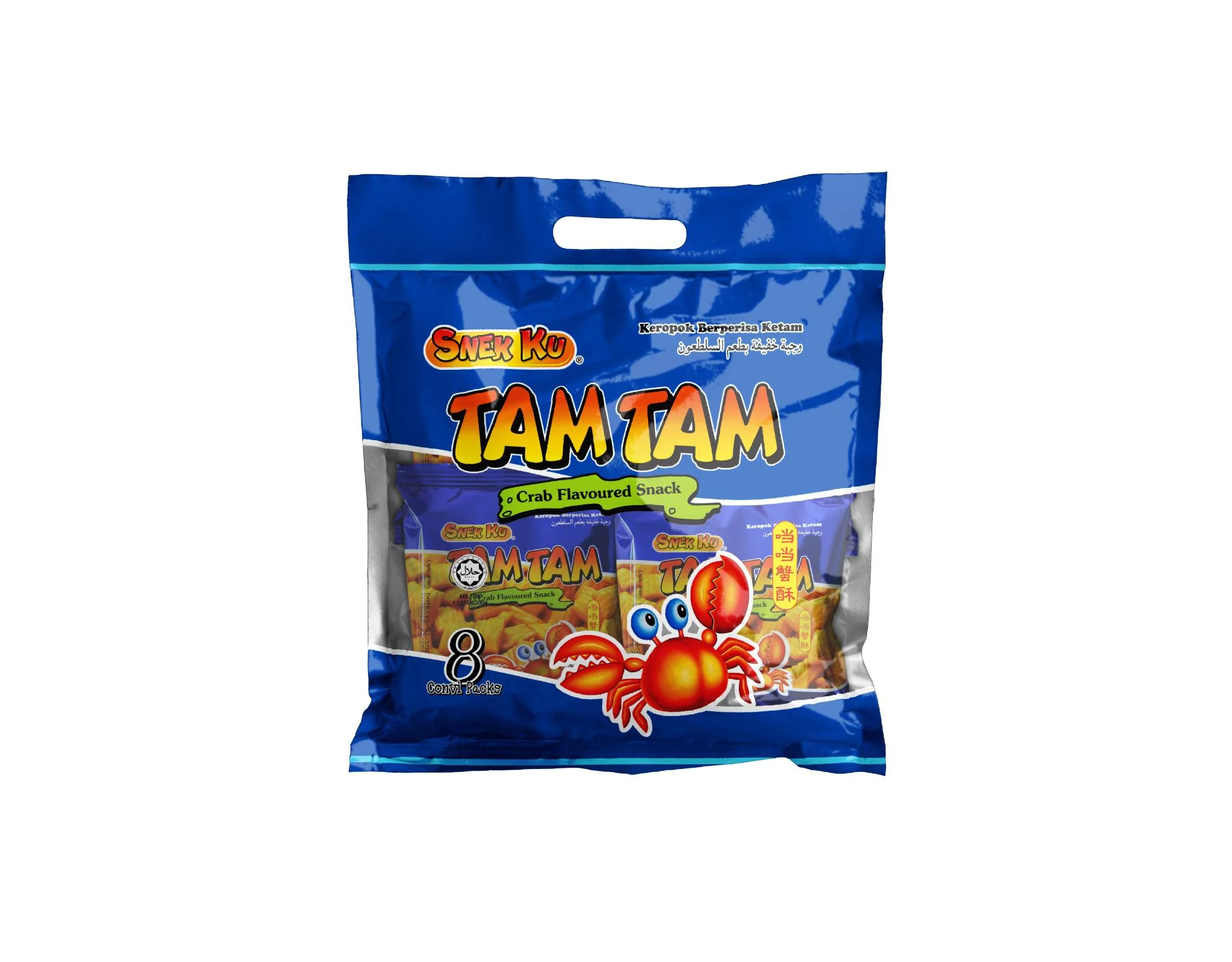 Snek Ku Tam Tam Crab Flavoured Snacks 8 Packs