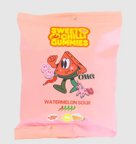 Sweet Chilli Watermelon Sour Gummies 90g (Best Before: 12.01.2027)