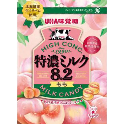 UHA Tokuno 8.2 Peach Flavor Milk Hard Candy 70g